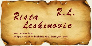 Rista Leškinović vizit kartica